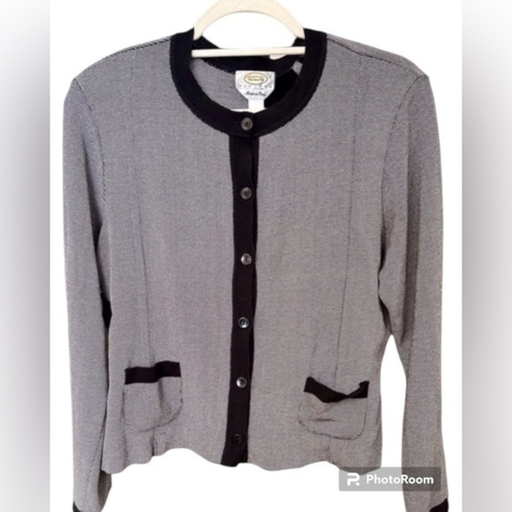 Like New Talbots Cotton Blend Button Front Cardigan, Medium Petite